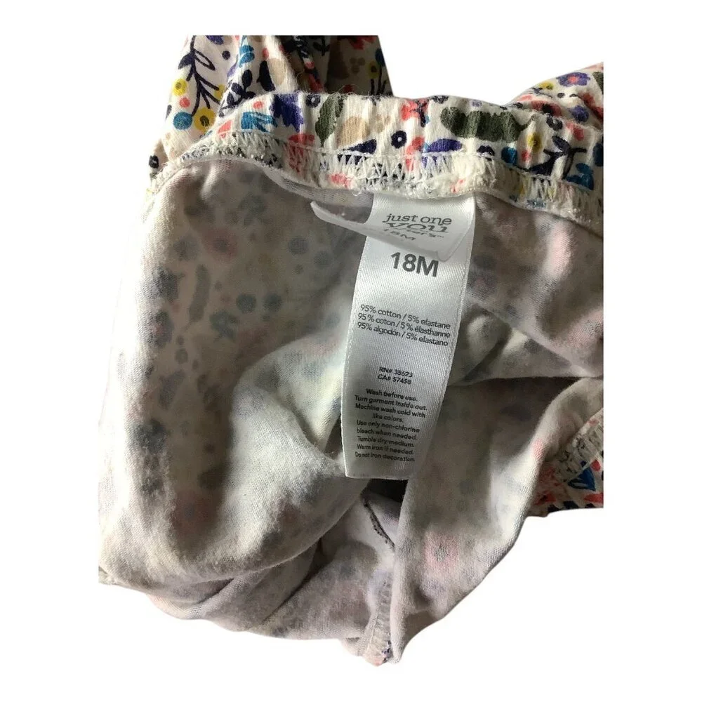 Carter's Outfit 2 pc Baby Girl 18M Ruffled Top &‎ Floral Leggings Multicolor